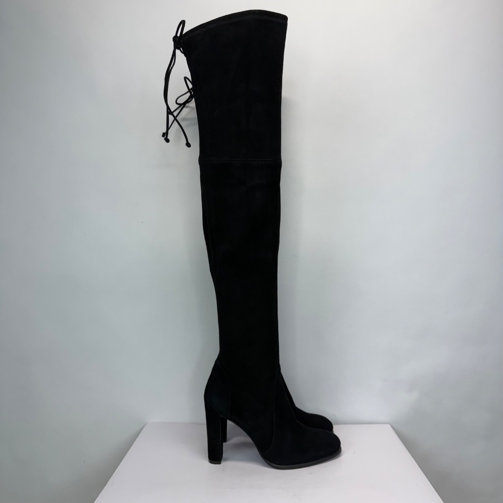 New Stuart Weitzman Highland Over The Knee Boot Black Suede Sz 9 - Picture 3 of 16